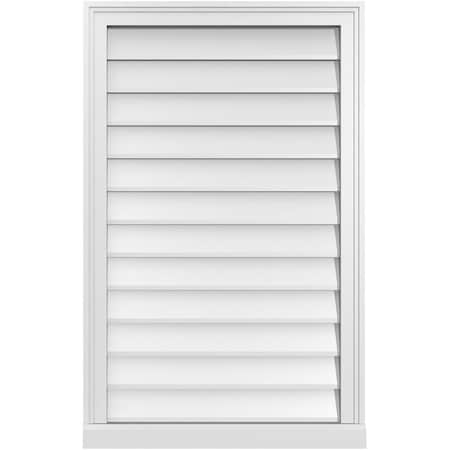 Ekena Millwork Vertical Surface Mount PVC Gable Vent w/ 2"W x 2"H , Brickmould Sill Frame, 24"W x 38"H GVPVE24X3803SN